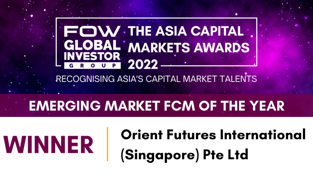 Orient Futures Singapore wins Emerging Market FCM of the Year for FOW Awards 2022