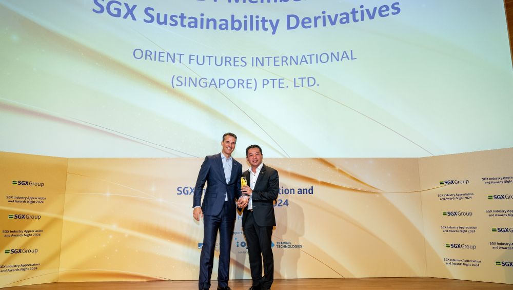 Orient Futures Singapore wins Top SGX DT Member 2023 – SGX Sustainability Derivatives Award
