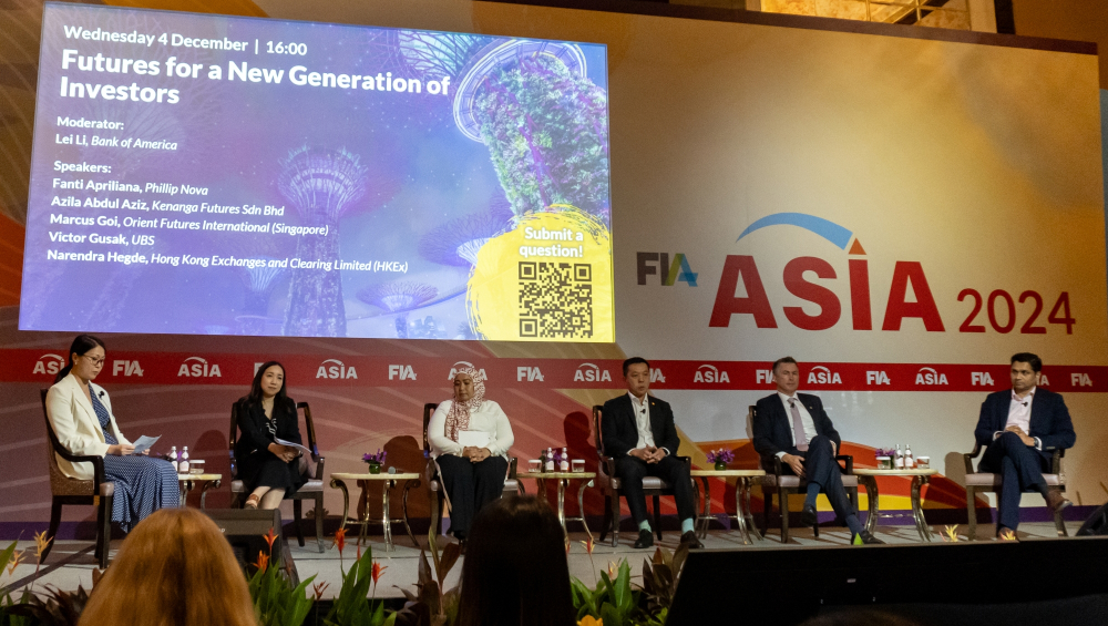 Orient Futures Singapore CEO speaking at a FIA Asia 2024