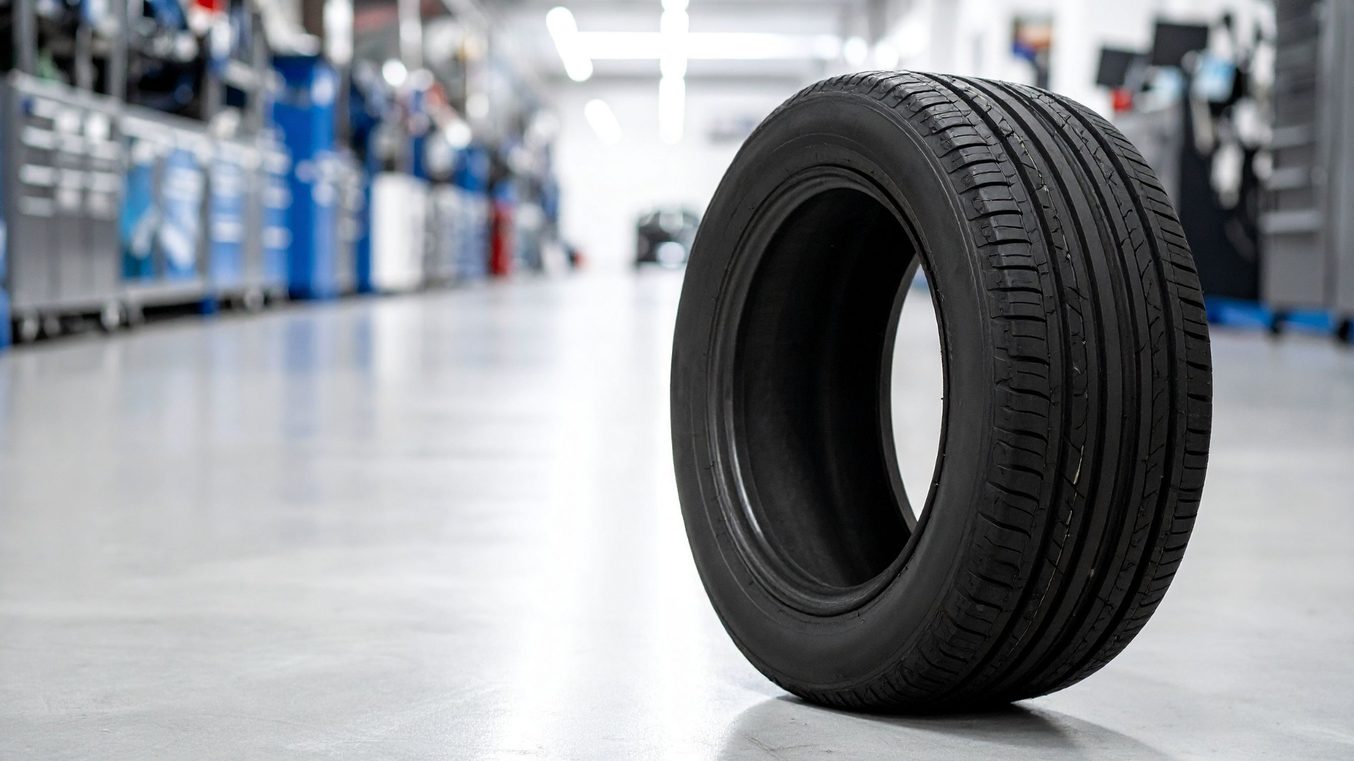 New Car Tire in Manufacturing Warehouse