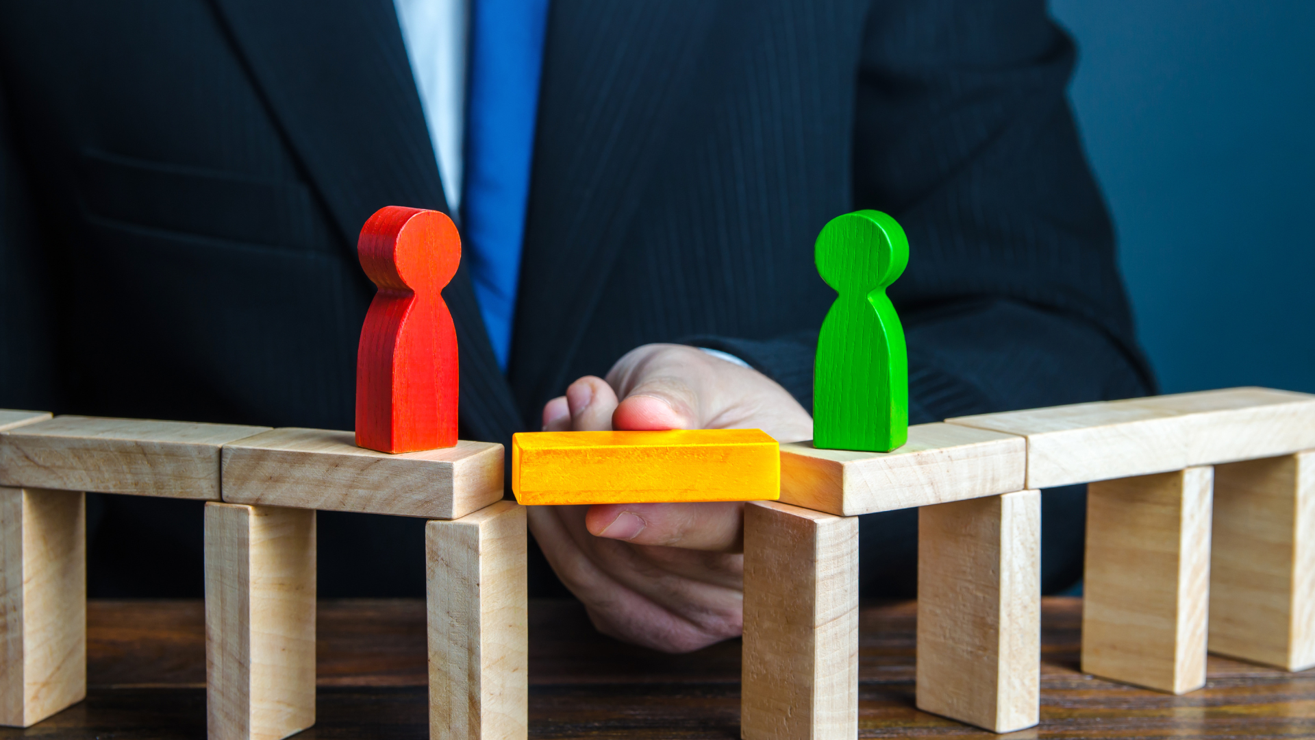 Mediator to remove the gap of understanding between people. Compromise dispute resolution. Build bridges improve relationships. Mediation of conflicting parties. Stop conflict escalation. Win-win