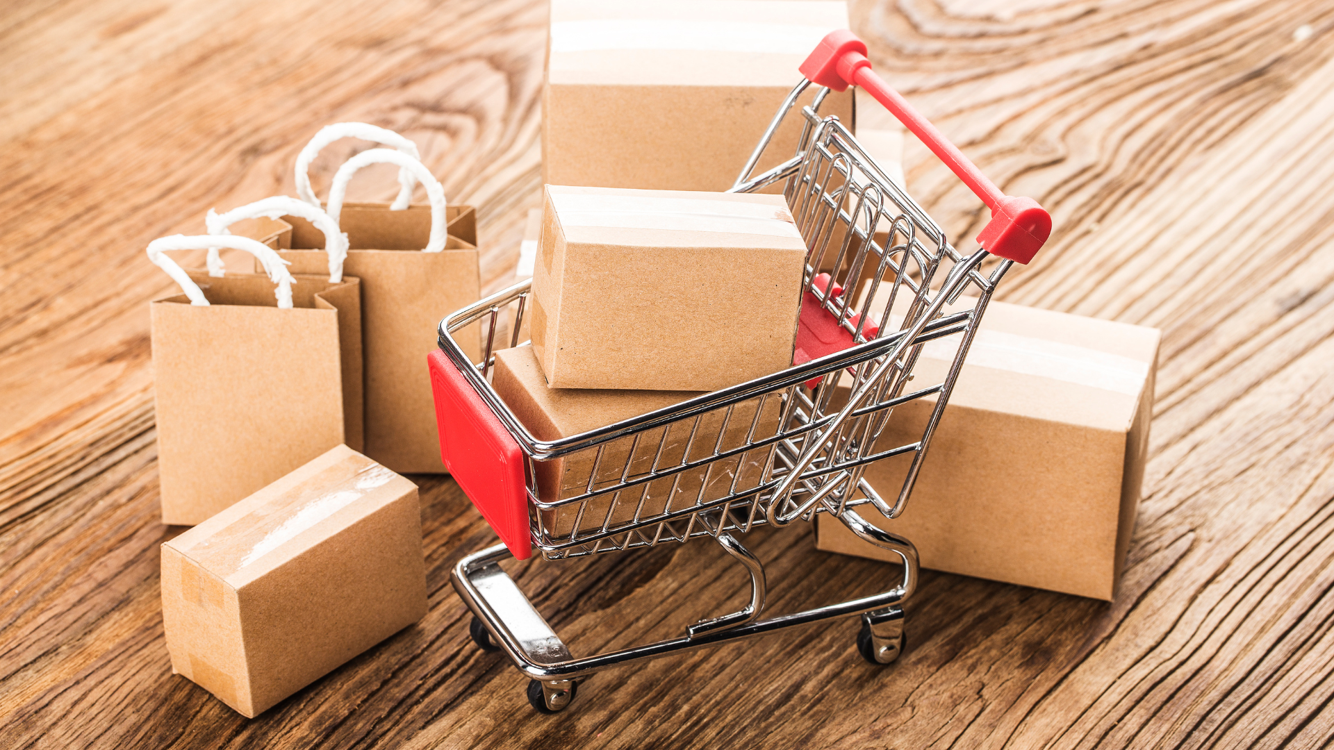 Consumers use internet shopping concept